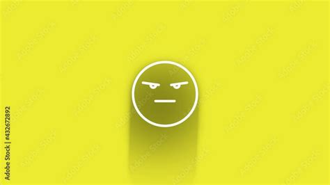 Evil Emoji Symbol While Shadow Passes All Around on Yellow Background ...