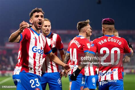 Ivan Martin of Girona FC celebrates after his teammate Valery... News ...