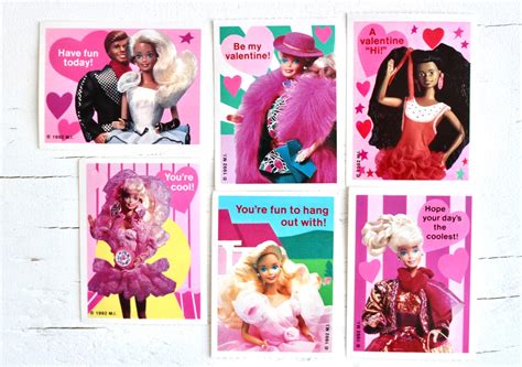 90s Barbie Valentine Cards with Envelopes Set of 6 Vintage | Etsy