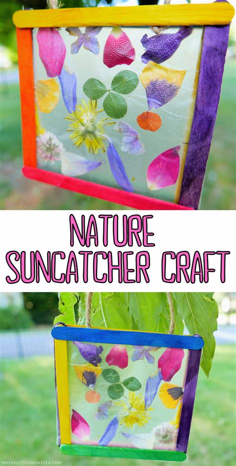 Nature Suncatcher Craft - Messy Little Monster