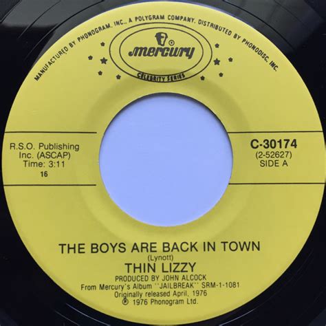 Thin Lizzy - The Boys Are Back In Town (Vinyl, 7", 45 RPM, Reissue ...