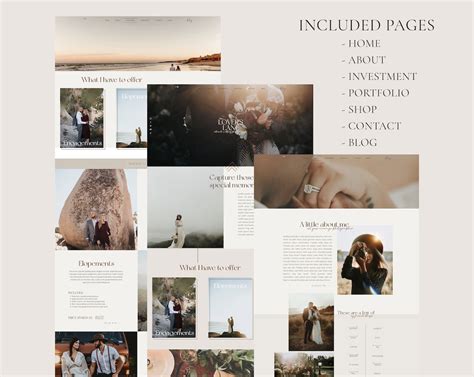 Wix Website Template Photography Wix Web Design Wedding | Etsy