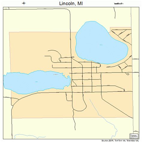 Lincoln Michigan Street Map 2647560