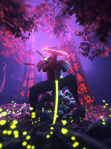 Cyberpunk Samurai Wallpaper 4K Phone - annighoul