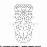 Hawaiian Tiki Mask Coloring Pages Printable Sketch Page sketch template