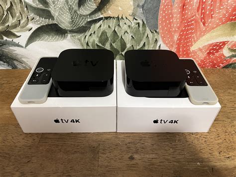 (2) Apple TV 4K 2017 w/original box, power cable, remote, remote cover ...