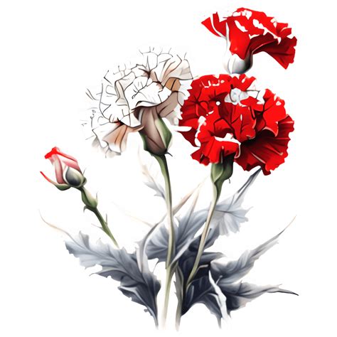 Beautiful Red and White Carnations · Creative Fabrica