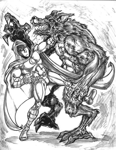 Moon Knight .vs Werewolf by Gazbot on DeviantArt