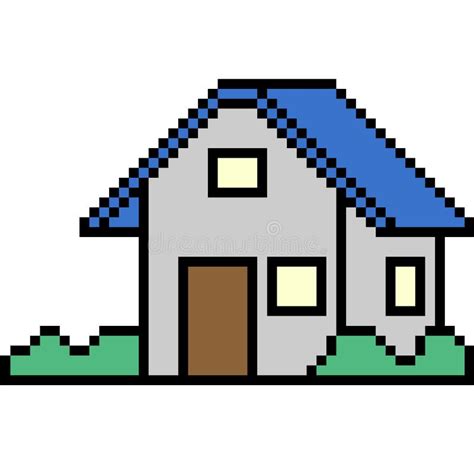 Pixel House Isolated On White Background. Graphics For Games. 8 Bit. Vector Illustration Stock ...