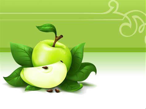 Green Apple fruit PPT Backgrounds, Green Apple fruit ppt photos, Green ...