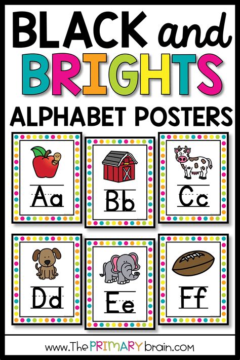 Alphabet Posters | Black and Brights Classroom Decor | Alphabet poster, Word wall letters ...