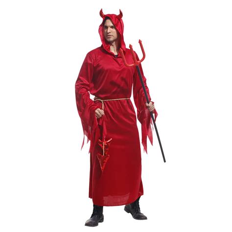 Adult Men Halloween Demon Costume Devil Cosplay Evil Role play Carnival Purim Masquerade ...