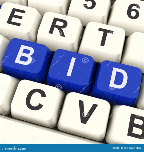 Bid Keys Show Online Bidding Or Auction Stock Photos - Image: 34214443