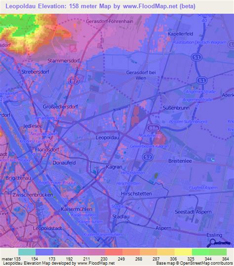 Elevation of Leopoldau,Austria Elevation Map, Topography, Contour