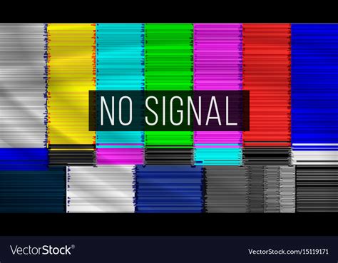 No signal tv descendant network rainbow bars Vector Image