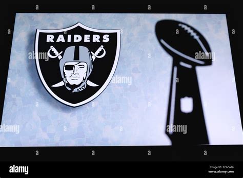 Las Vegas Raiders professional american football club, silhouette of ...