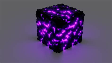 Crying Obsidian Render (made in Blender) : Minecraft