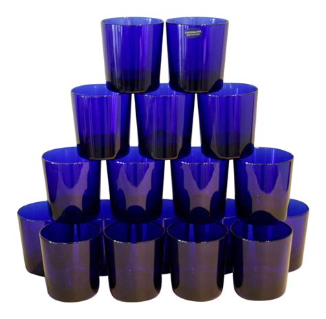 Cobalt Blue Cristallina Glasses Tumblers - Set of 18 | Colored tumblers, Tumbler, Glasses