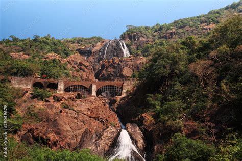 View of Dudhsagar Falls Stock Photo | Adobe Stock