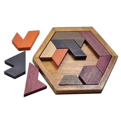 Puzzles Wood Geometric Abnormity Shape Puzzle Wooden Toys Jigsaw Board Geometric Shape Child ...