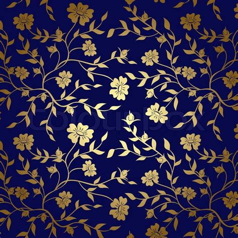 Blue and gold floral texture for ... | Stock image | Colourbox