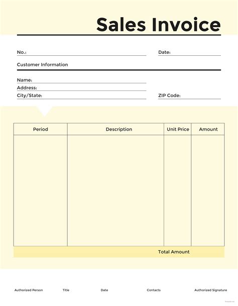 Sales Invoice Sample ~ Excel Templates