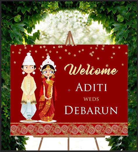 Bengali Wedding Welcome Sign as Hindu Wedding Signs Indian - Etsy ...