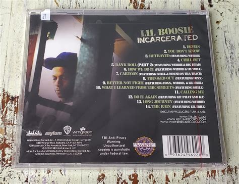 NEW Lil' Boosie – Incarcerated (2010) Trill Entertainment – 2-522934 CD ...