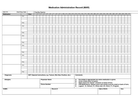 Free Printable Home Use Medication Administration Record - Printable Templates