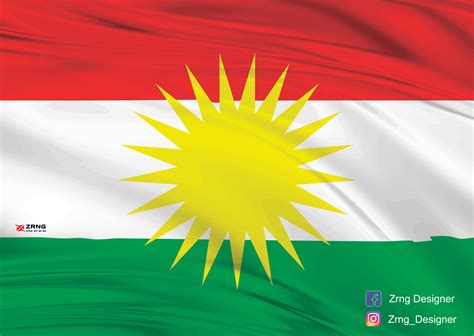 Kurdistan Flag , HD Kurdistan Flag , Qaladze City , by: Zrng Designer | Photo drapeau, Drapeau