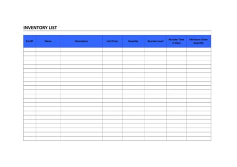 Free Printable Inventory Log Sheet — excelxo.com