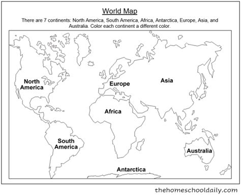 Free Printable World Map Worksheets - Riset