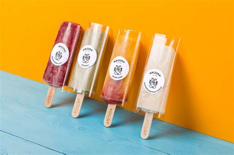 Anjuna Ice Pops identity | Ice cream packaging, Ice pops, Ice cream design