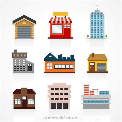 Premium Vector | Buildings set