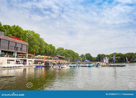 Boats and Restaurants at the Aasee Lake in Munster Editorial Photo - Image of boulevard ...