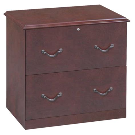 2 Drawer Lateral Wood Lockable Filing Cabinet, Cherry - Walmart.com - Walmart.com