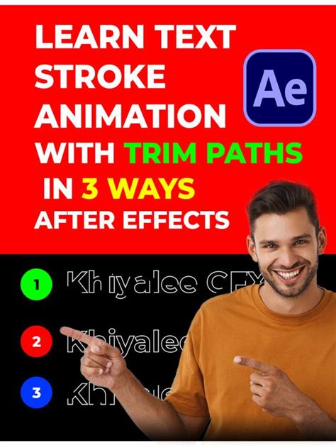 Text Stroke Animation With Trim Paths In 3 Ways After Effects | Khiyalee