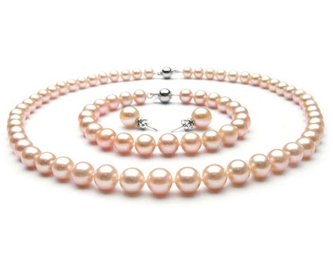 Pink Freshwater Pearl Jewelry Set, 6.5-7.5mm AAA - Pearl Jewelry Sets ...