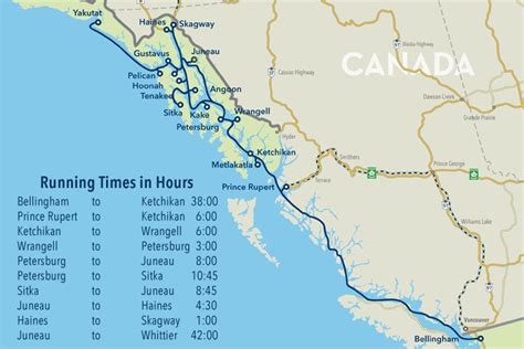 Route map and running times of the Southeast Alaska Region | Alaska, Alaska vacation, Small ship ...