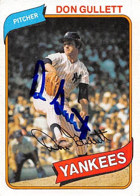 Don Gullett autographed Baseball Card (New York Yankees, SC) 1980 Topps ...