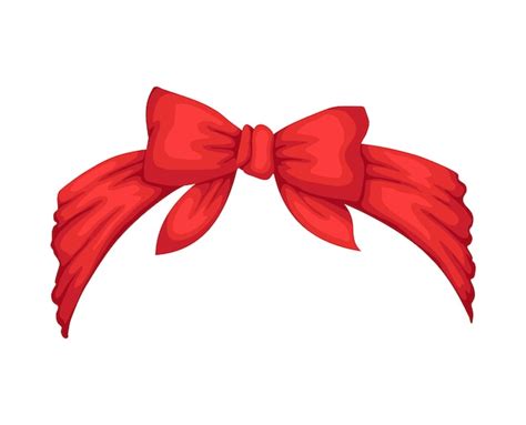 Premium Vector | Retro headband for woman. red bandana for hairstyle. windy hair dressing with bow.