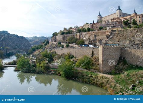 The Alcazar of Toledo stock image. Image of river, arches - 13006533