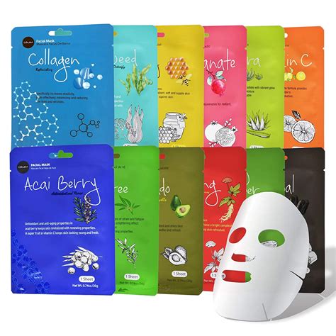 Celavi Essence Facial Sheet Face Mask Variety Set Classic Authentic ...