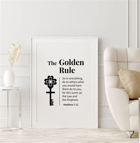 The Golden Rule, Bible Verse Wall Art, Matthew 7 12, Bible Quote Print, Bible Verse Poster ...