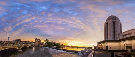 Sun Setting on Downtown Saint Charles Illinois Photograph by Lorraine Matti