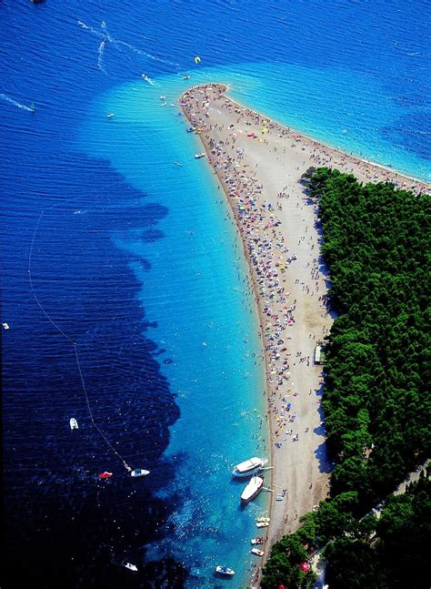 Zlatni Rat beach, Croatia. Every day the tip changes direction, dependent on wind. | Places to ...