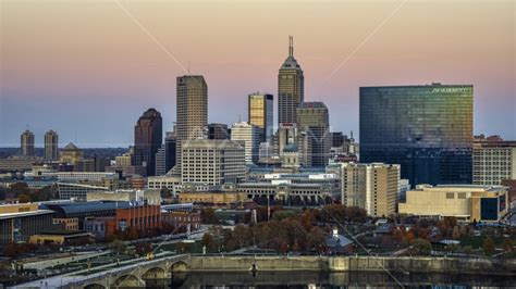 The JW Marriott hotel and city's skyline at sunset, Downtown ...