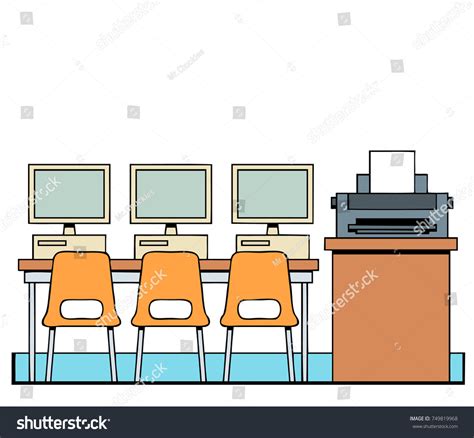 Vektor Stok Computer Lab Might Be Found School (Tanpa Royalti) 749819968 | Shutterstock