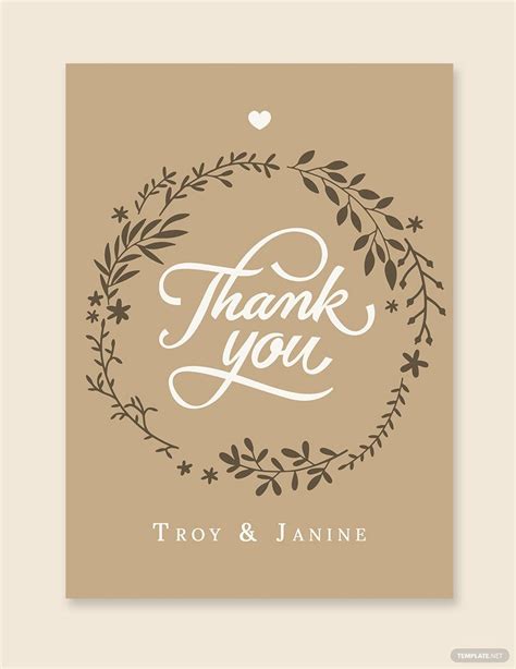 Rustic Wedding Thank You Card Template in Pages, Word, Publisher, Illustrator, PSD - Download ...