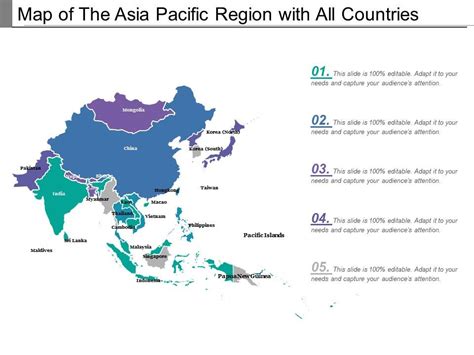 Map of the asia pacific region with all countries | Presentation ...